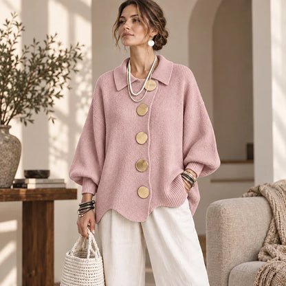 Oversized Statement Button Cardigan