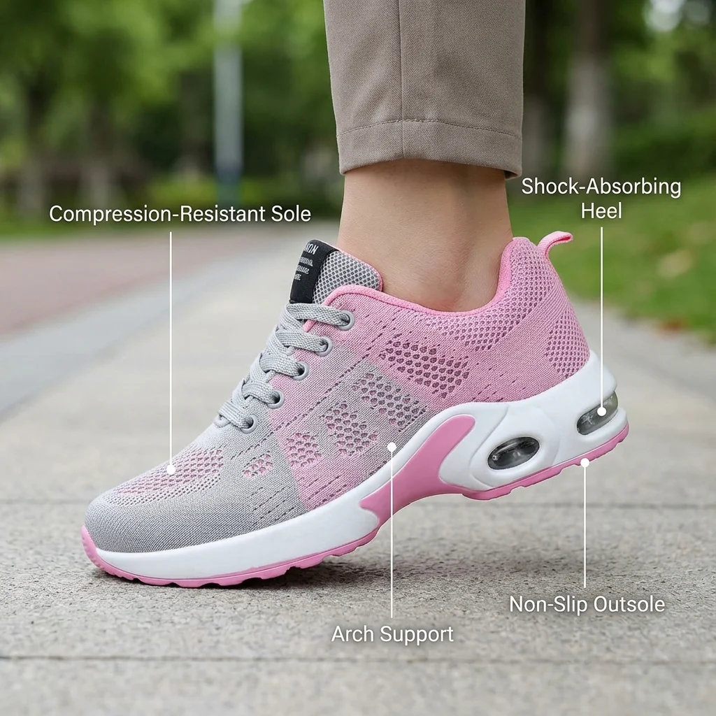 AuraHer™ Pro — 12-Hour Shift Shoes for All-Day Foot, Knee & Back Pain Relief