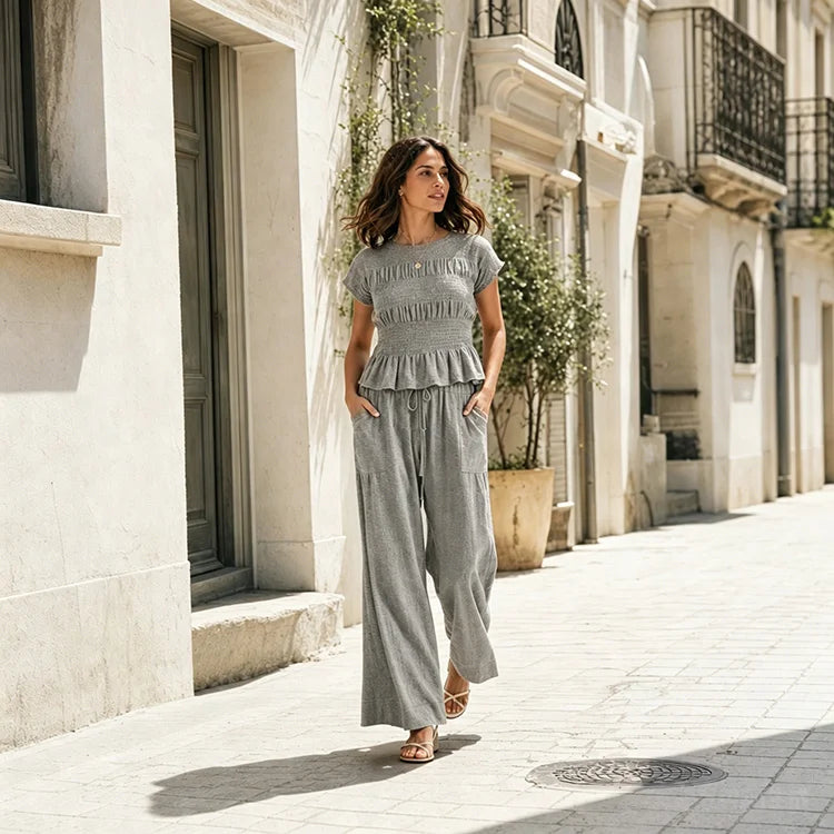Relaxed Cotton Two-Piece Set