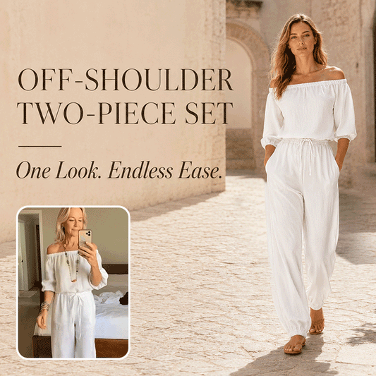 100% Cotton Off-Shoulder Two-Piece Set