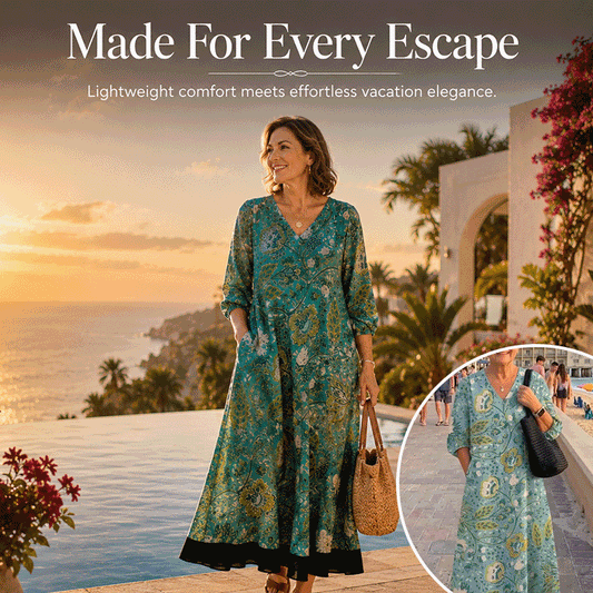 Relaxed V-Neck Floral Maxi Dress