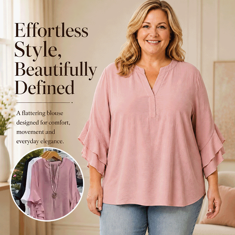 Curvy Fit Easy Drape Blouse