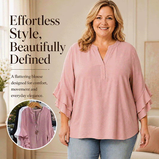 Curvy Fit Easy Drape Blouse
