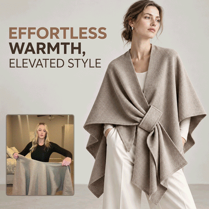 Elegant Pull-Through Fleece Shawl Wrap