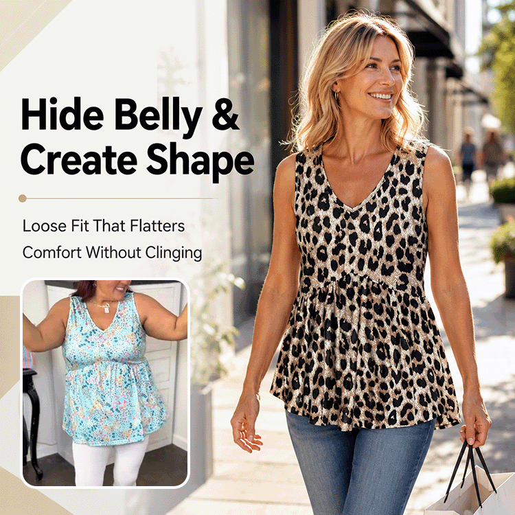 Elegant Sleeveless V-Neck Tunic Top