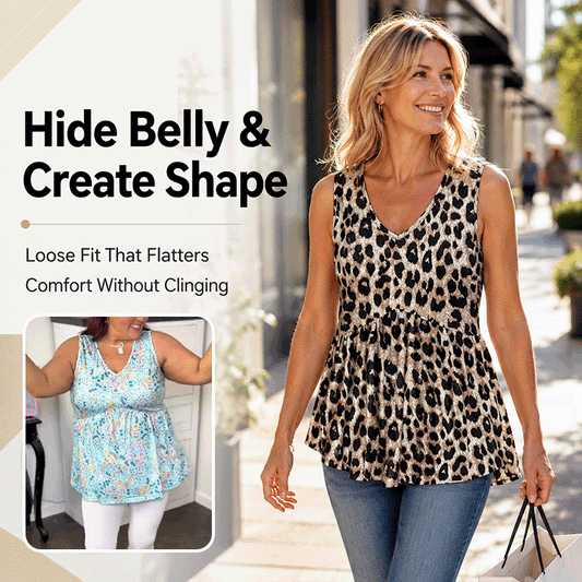 Elegant Sleeveless V-Neck Tunic Top