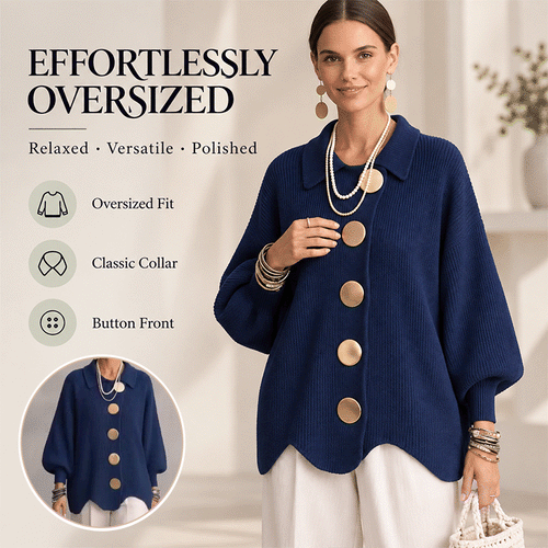 Oversized Statement Button Cardigan