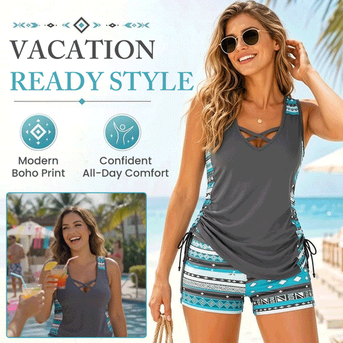 Women’s Tummy Control Tankini Swimsuit Set