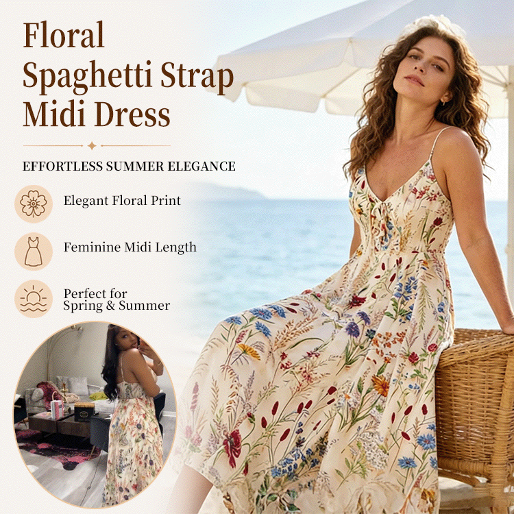 Floral V-Neck A-Line Maxi Dress