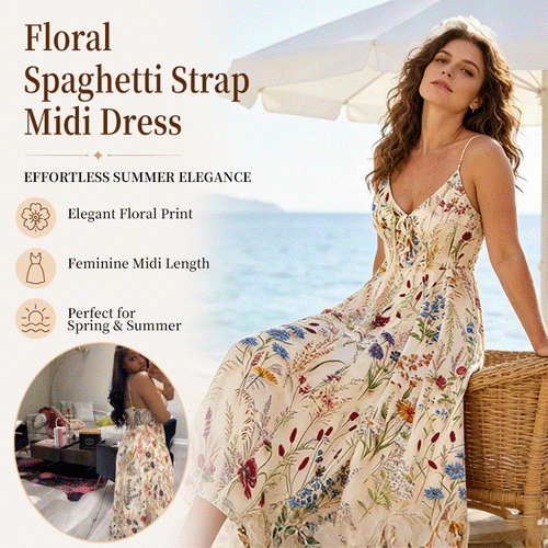 Floral V-Neck A-Line Maxi Dress