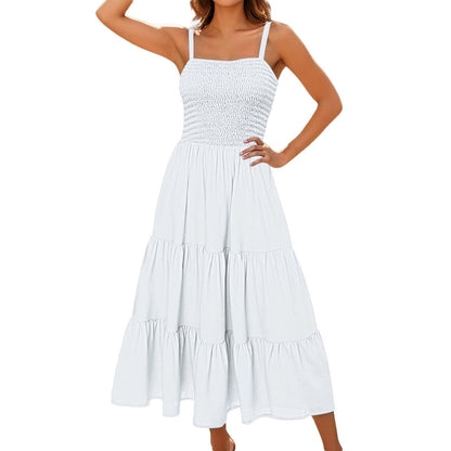 Sleeveless Smocked Bustier Maxi Dress