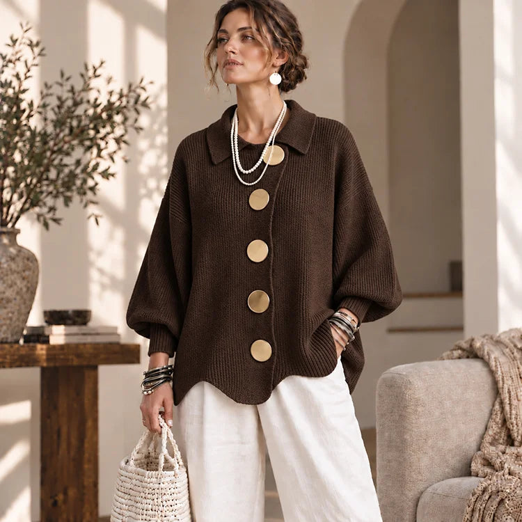 Oversized Statement Button Cardigan