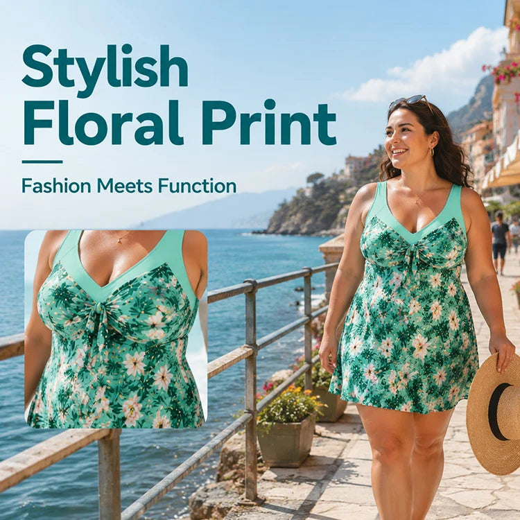 Floral Tummy-Control Swimdress