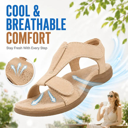 Cushioned Arch Support Leather Sandals
