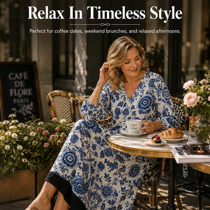 Relaxed V-Neck Floral Maxi Dress