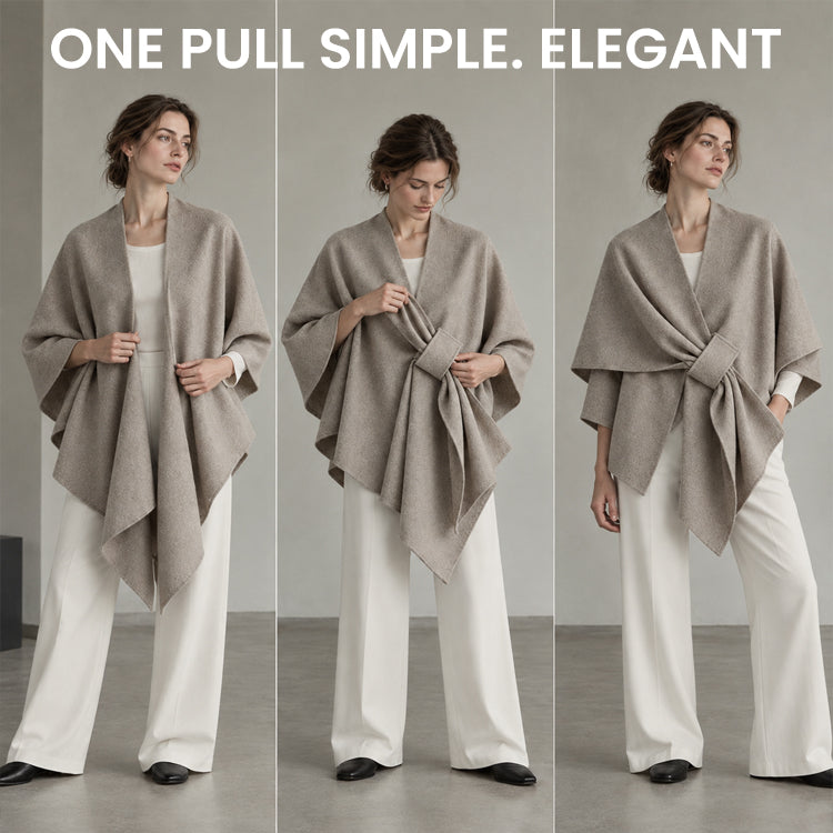 Elegant Pull-Through Fleece Shawl Wrap