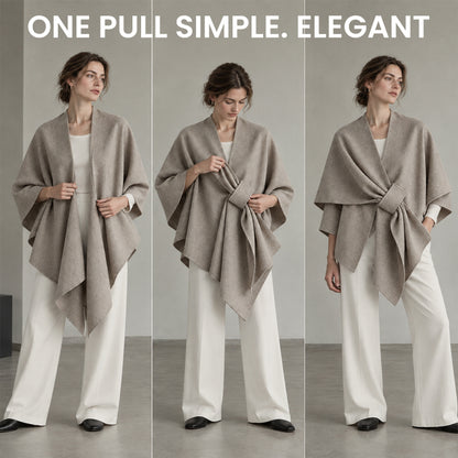 Elegant Pull-Through Fleece Shawl Wrap