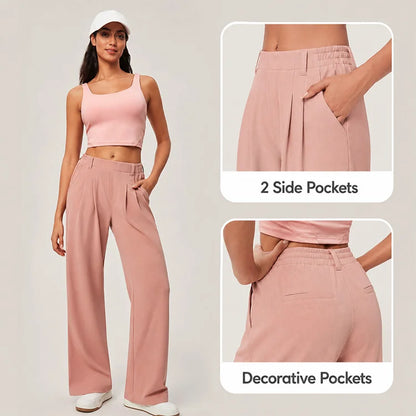 High-Waist Waffle Wide-Leg Lounge Pants