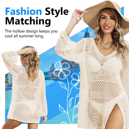 Sheer Knit Beach Cover-Up — Flattering Fit for Every Body