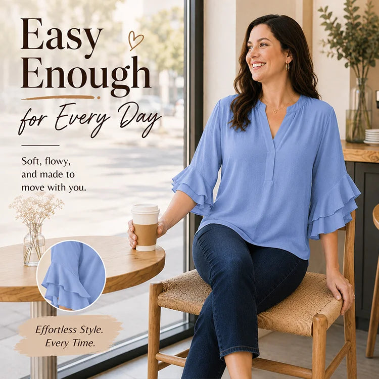 Curvy Fit Easy Drape Blouse