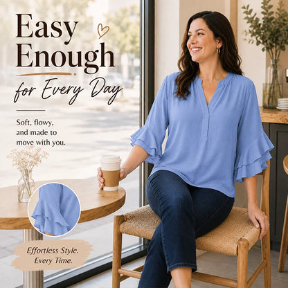 Curvy Fit Easy Drape Blouse