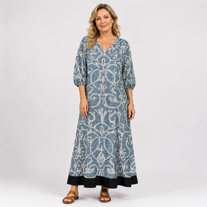 Relaxed V-Neck Floral Maxi Dress