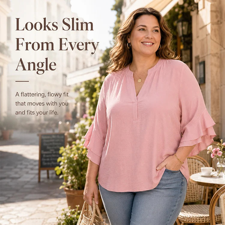 Curvy Fit Easy Drape Blouse