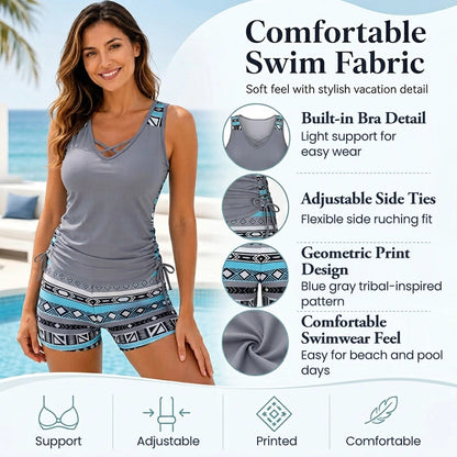 Women’s Tummy Control Tankini Swimsuit Set