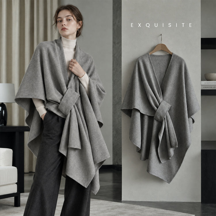 Elegant Pull-Through Fleece Shawl Wrap