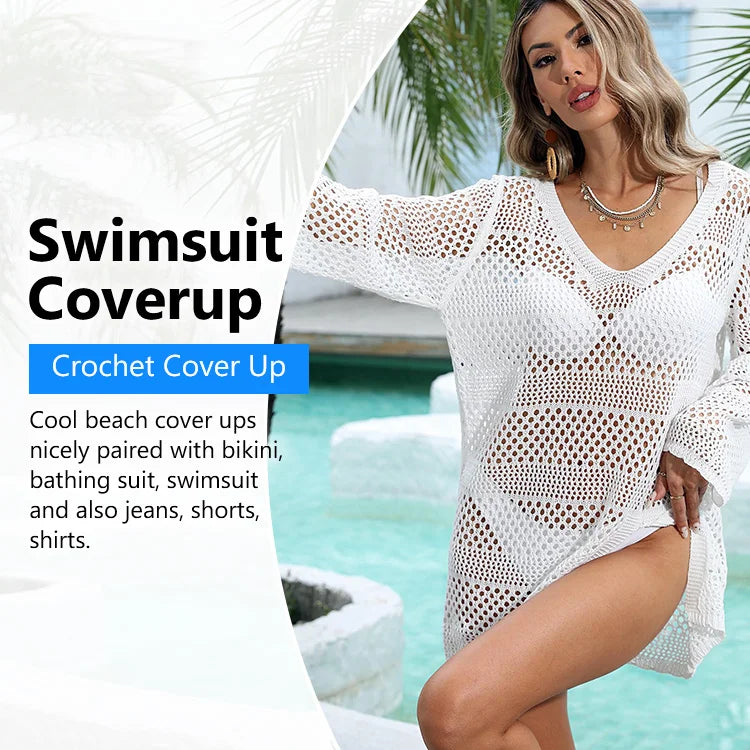 Sheer Knit Beach Cover-Up — Flattering Fit for Every Body