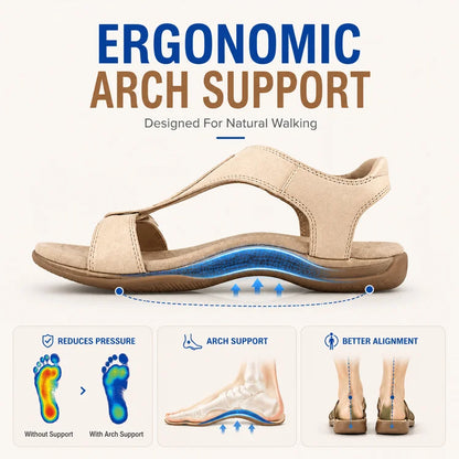 Cushioned Arch Support Leather Sandals