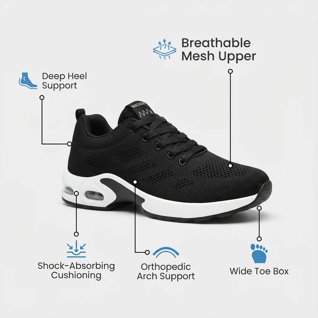 AuraHer™ Pro — 12-Hour Shift Shoes for All-Day Foot, Knee & Back Pain Relief