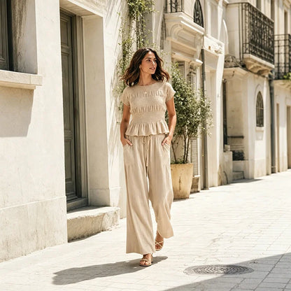 Relaxed Cotton Two-Piece Set