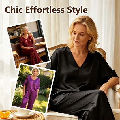 Silky Satin Two-Piece Set
