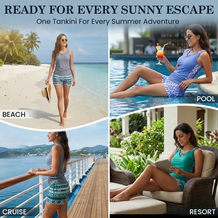 Women’s Tummy Control Tankini Swimsuit Set