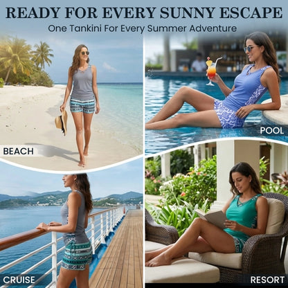 Women’s Tummy Control Tankini Swimsuit Set