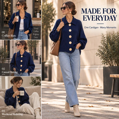 Oversized Statement Button Cardigan