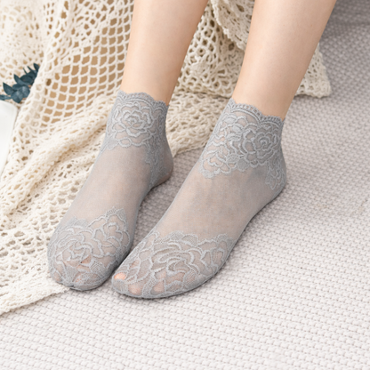 Graceful Lace Socks for Ladies – Soft, Stretchy & Age-Friendly Elegance