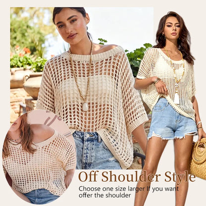 Breezy Hollow-Out Knit Top — Lightweight, Flowy & Effortlessly Stylish