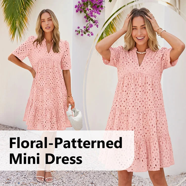 Hollow Embroidery Summer A-Line Dress