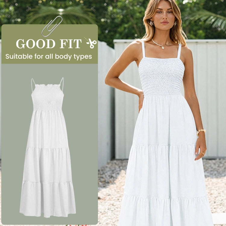 Sleeveless Smocked Bustier Maxi Dress