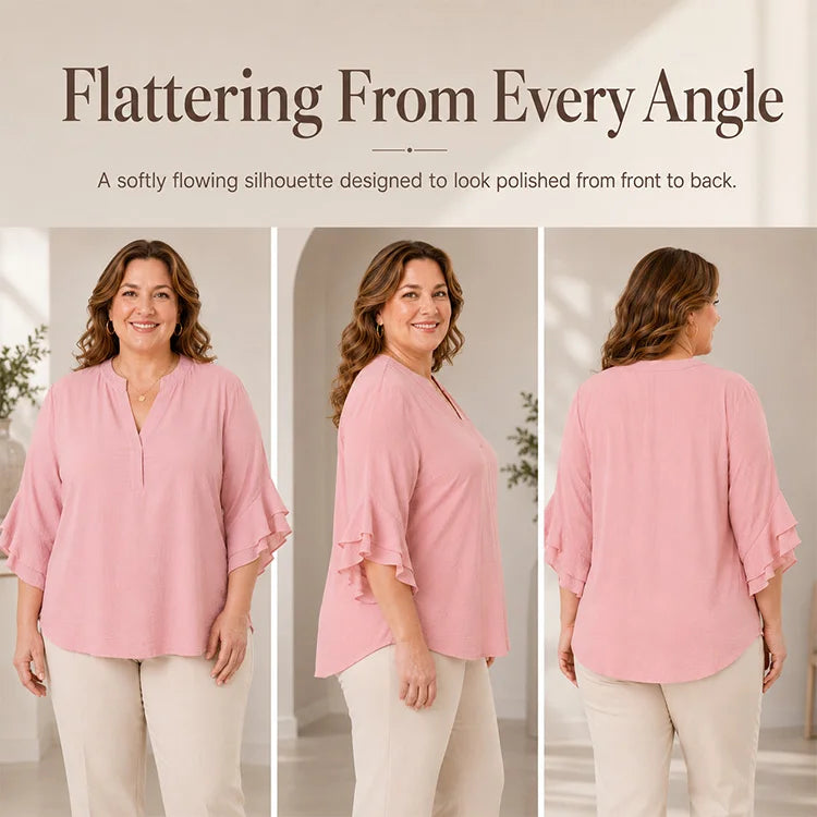 Curvy Fit Easy Drape Blouse