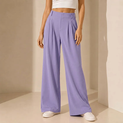 High-Waist Waffle Wide-Leg Lounge Pants
