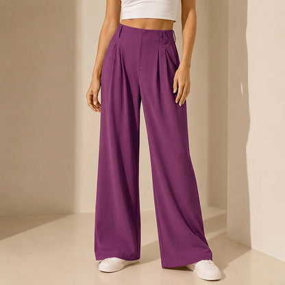 High-Waist Waffle Wide-Leg Lounge Pants
