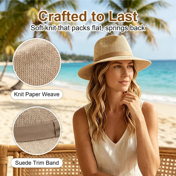Packable Knit Fedora Hat