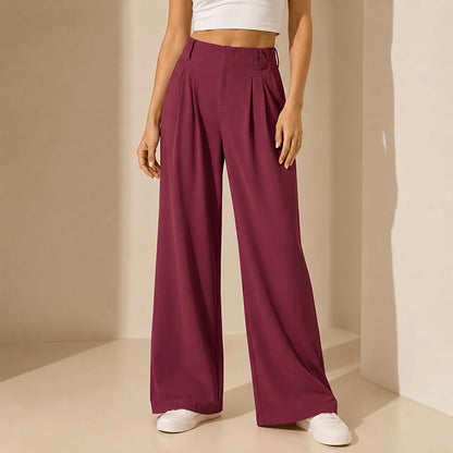 High-Waist Waffle Wide-Leg Lounge Pants