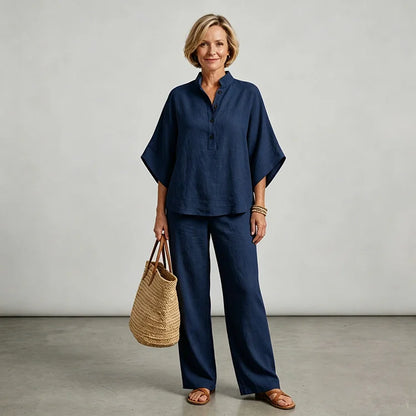 Cotton Linen Relaxed Two-Piece Set