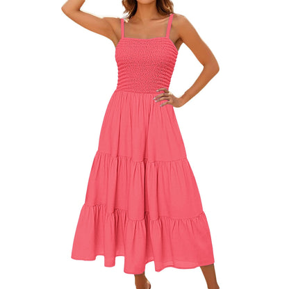 Sleeveless Smocked Bustier Maxi Dress