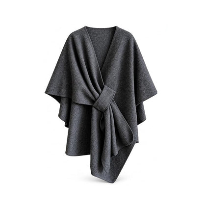 Elegant Pull-Through Fleece Shawl Wrap