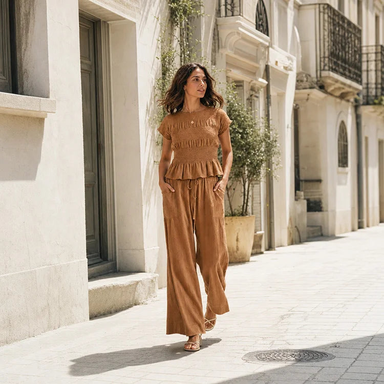 Relaxed Cotton Two-Piece Set